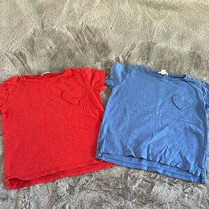 Crewcuts Red and Blue Heart Tees